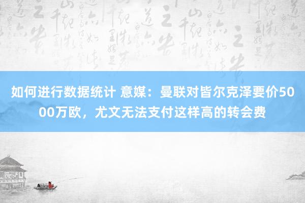 如何进行数据统计 意媒：曼联对皆尔克泽要价5000万欧，尤文无法支付这样高的转会费