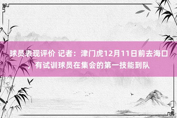 球员表现评价 记者：津门虎12月11日前去海口，有试训球员在集会的第一技能到队