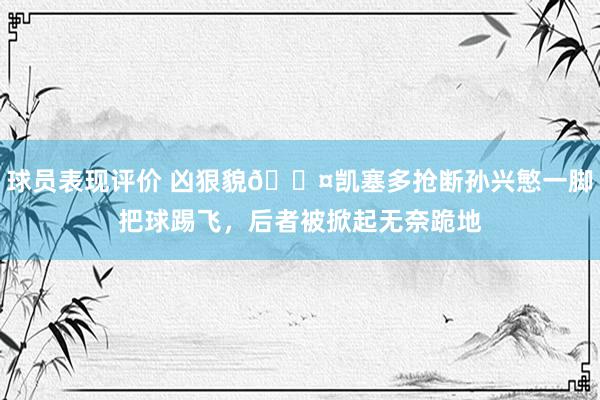 球员表现评价 凶狠貌😤凯塞多抢断孙兴慜一脚把球踢飞，后者被掀起无奈跪地