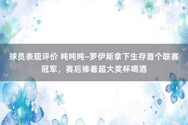 球员表现评价 吨吨吨~罗伊斯拿下生存首个联赛冠军，赛后捧着超大奖杯喝酒