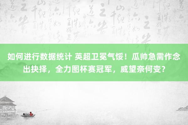 如何进行数据统计 英超卫冕气馁！瓜帅急需作念出抉择，全力图杯赛冠军，威望奈何变？